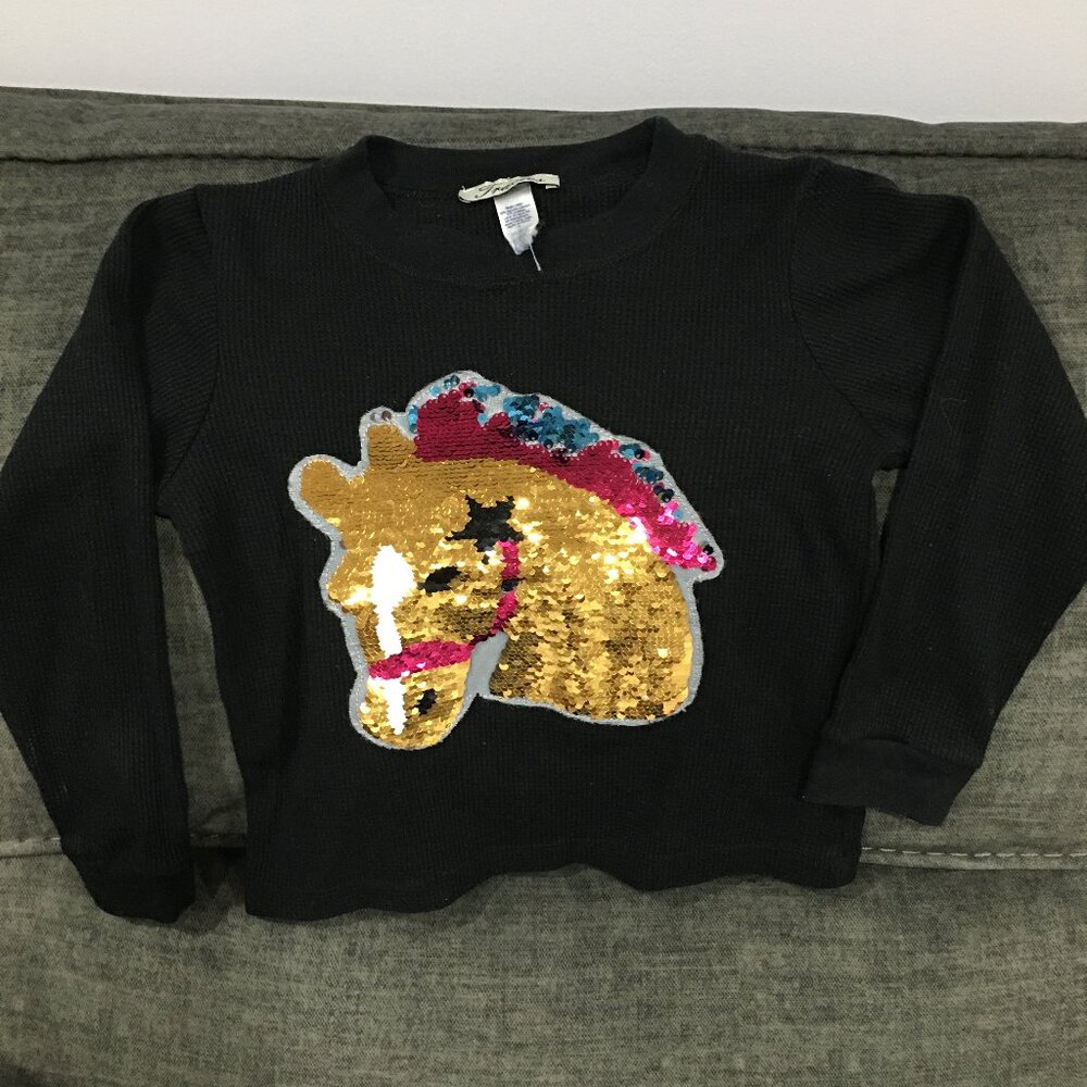 Sequins horse girls top